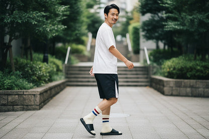 B1919 Banana Double Line Socks — Super Dry & Deodorizing, Eco-Friendly