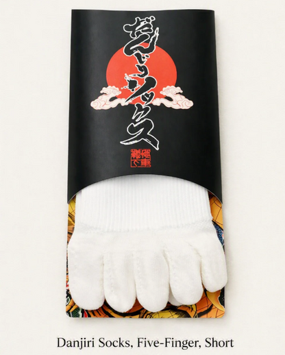 Danjiri Socks — Festival Tabi Edition ( white Five Fingers sock)